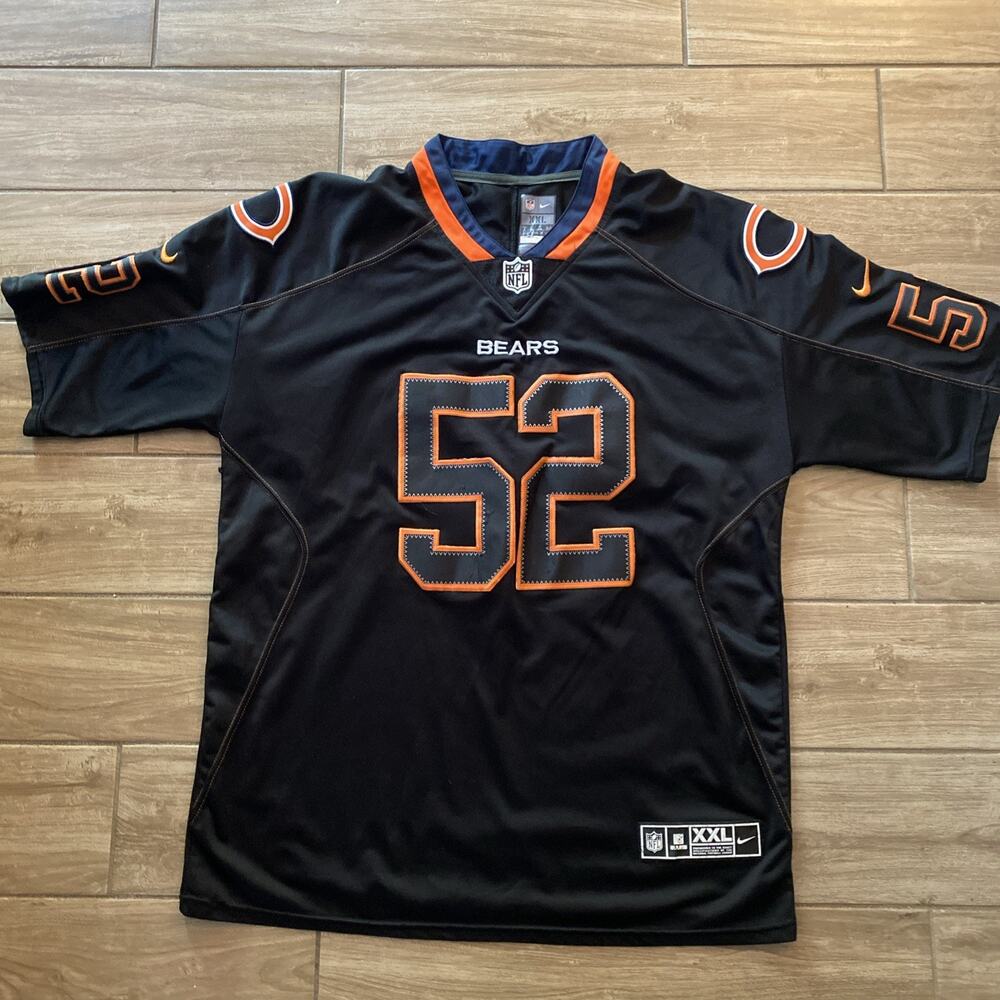 #52 Khalil Mack Black Nike on field jersey Size 2XL